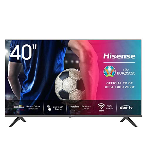 Hisense FHD TV 2020 40AE5500F - Smart TV Resolución Full HD, Natural Color Enhancer, Dolby Audio, Vidaa U 2.5 con IA, HDMI, USB, Salida auriculares