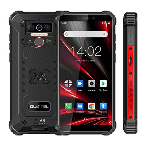 OUKITEL WP5 Pro Android 10.0, 4GB RAM+64GB ROM Movil Antigolpes, Batería Grande 8000 mAh Móvil Libre Resistente, 5.5 Pulgadas, Cámara Triple Telefono, Smartphone con 4 Linternas LED Súper Brillantes