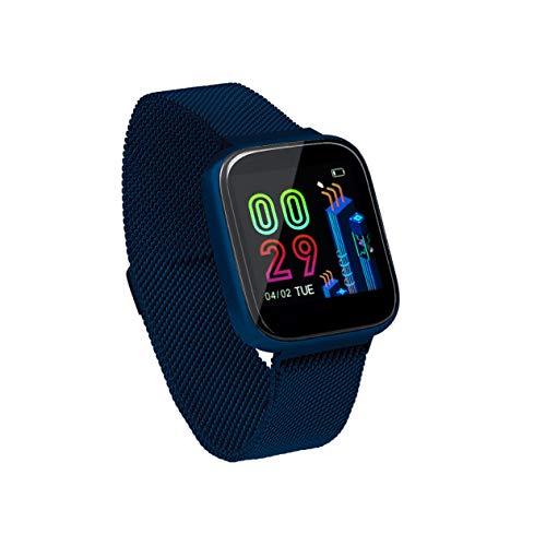 Sami - FIT Plus TACTIL - Smartwatch, Smartband, Pulsera de Actividad. Color Azul. para Android y iOS Función: GPS, Waterproof, presión sanguínea, Fuerza G, Multideportivo. Correa Magnética.