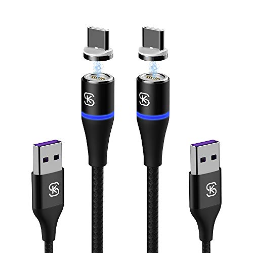 SIKAI Case - Cable USB Tipo c, Carga Rápida, Cargador Magnético, 5A, Cable Magnético, Compatible para Samsung S10/S9/S8/Note9,Huawei P20/Mate20,Xiaomi Mi 9/A2,Moto G6,LG G7,OnePlus 6T (Gris)