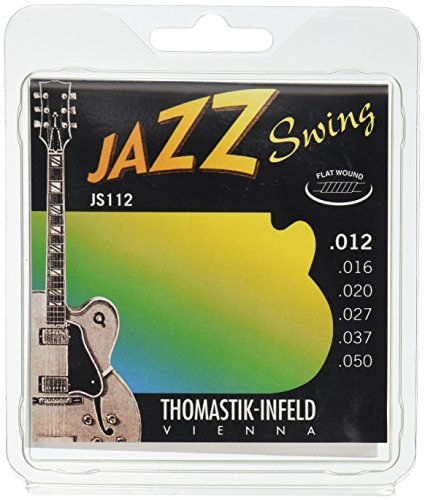 Thomastik Cuerdas para Guitarra Eléctrica Jazz Swing Series niquel Flat Wound juego JS112 Medium Light .012-.050w