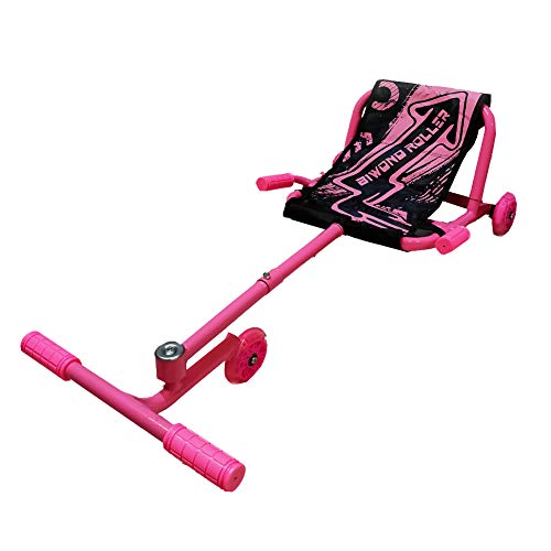 BIWOND Roller Dance (Patinete Infantil sin baterías con 3 Ruedas, Luces LED, Movimientos Zig – Zag, para Niños y Niñas, Material Antideslizante) - Rosa