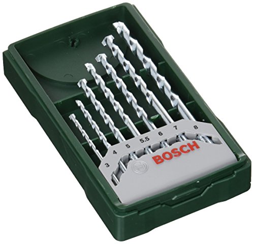 Bosch Home and Garden 2607019581 Bosch Mini X-line - Set de 7 brocas para piedra (Ø 3/4/5/5,5/6/7/8 mm), Piezas