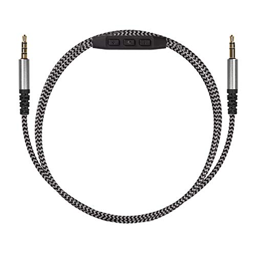 kwmobile Cable para Cascos Compatible con Cascos - Cable de 150CM con micrófono y Conector Gris Oscuro kwmobile Cable para Cascos Compatible con Cascos - Cable de 150CM con micrófono y Conector Gris Oscuro