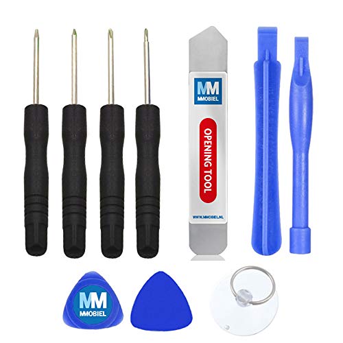 MMOBIEL Kit 10 en 1 de Herramientas para reparación inclyendo Destornilladores, Herramientas pry. para teléfonos Inteligentes, etc Incl Copa de succión y Palanca metálica (Spudger)