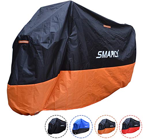 Smarcy Funda Protector para Moto, Cubierta para Moto / Motocicleta Resistente al Agua a Prueba de UV, Color Nanranja / Negro XL