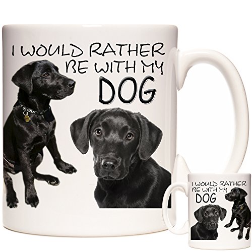 Taza de regalo de Labrador negro, con texto en inglés "I Wuld Rather Be with My Dog. Excelente cumpleaños, día de la madre, día del padre, regalo de Navidad. Regalo de perro de pedigrí Taza de regalo de Labrador negro, con texto en inglés "I Wuld Rather Be with My Dog. Excelente cumpleaños, día de la madre, día del padre, regalo de Navidad. Regalo de perro de pedigrí