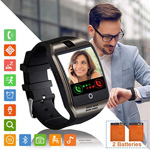 Tipmant Reloj Inteligente Mujer Hombre Smartwatch Pantalla táctil con Ranura para Tarjeta SIM Cámara Podómetro Moviles Buenos Pulsera de Actividad para Android Xiaomi Samsung Huawei (Negro)