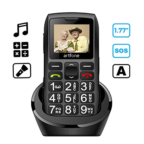 artfone Teléfono Movil para Personas Mayores con Teclas Grandes, Móviles para Ancianos con Doble SIM y SOS Botón, Batería de 1400 mAh, Base de Carga, 2G artfone Teléfono Movil para Personas Mayores con Teclas Grandes, Móviles para Ancianos con Doble SIM y SOS Botón, Batería de 1400 mAh, Base de Carga, 2G