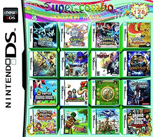 CMLegend 208 Jeux en 1 NDS Game Pack Card Super Combo Multi Cartouches pour DS NDS NDSL NDSi 3DS 2DS XL