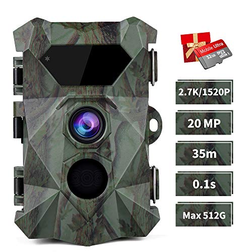 COOLIFE Cámaras de Caza 2.7K 20MP HD Fototrampeo Distancia de Disparo de hasta 35 m Velocidad de Disparo 0.1s Cámara de Caza Nocturna 46 pcs IR Leds Admite hasta 512G COOLIFE Cámaras de Caza 2.7K 20MP HD Fototrampeo Distancia de Disparo de hasta 35 m Velocidad de Disparo 0.1s Cámara de Caza Nocturna 46 pcs IR Leds Admite hasta 512G