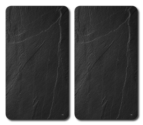 Kesper 36523 - Tablas para cortar, cristal, 2 unidades, 52 x 30 x 0,8 centímetros, negro