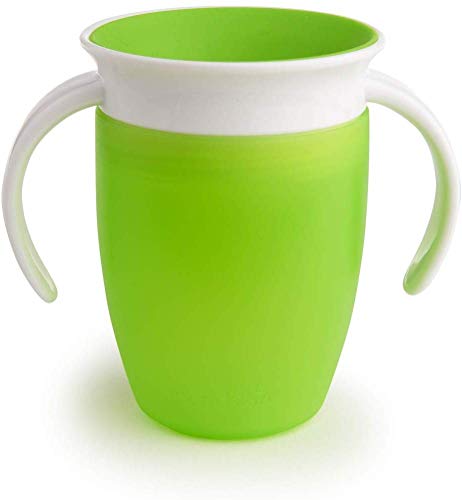 Munchkin Miracle 360° - Vaso de entrenamiento antiderrames con asas, verde, 207 ml Munchkin Miracle 360° - Vaso de entrenamiento antiderrames con asas, verde, 207 ml