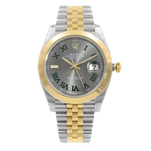 Rolex Datejust 41 Inoxidable Acero y 18 K Amarillo Oro ostra Reloj Negro Dial 126303