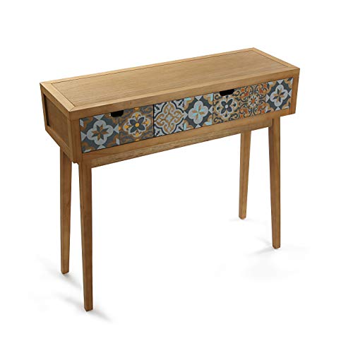 Versa Mimma 21081049 Mesa Consola de Recibidor Alfama con 2 cajones, Madera, Gris y Marrón, 81,5 x 30 x 90 cm Versa Mimma 21081049 Mesa Consola de Recibidor Alfama con 2 cajones, Madera, Gris y Marrón, 81,5 x 30 x 90 cm