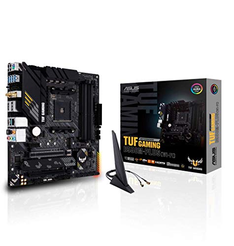 ASUS TUF GAMING B550M-PLUS (WI-FI) - Placa Base Gaming mATX AMD AM4 con VRM de 10 fases, PCIe 4.0, dual M.2, WiFi 6, 2,5Gb LAN, USB 3.2 Gen 2, Realtek S1200, BIOS flashback e iluminación RGB Aura Sync