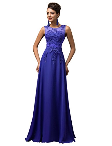 GRACE KARIN Vestidos Azules Vestido de Fiesta Larga Elegante Encaje Floral Talla 38 GRACE KARIN Vestidos Azules Vestido de Fiesta Larga Elegante Encaje Floral Talla 38
