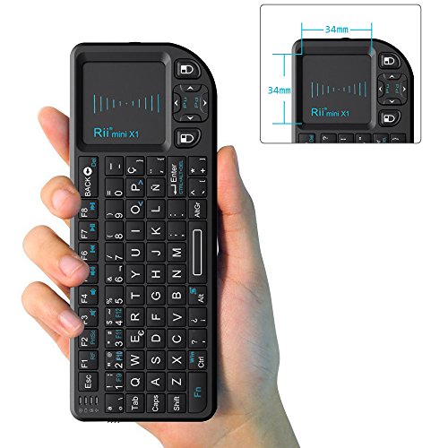 Rii Mini X1 teclado inalámbrico con ratón táctil - compatible con Smart TV, Mini PC Android, PlayStation, Xbox, HTPC, PC, Raspberry Pi Rii Mini X1 teclado inalámbrico con ratón táctil - compatible con Smart TV, Mini PC Android, PlayStation, Xbox, HTPC, PC, Raspberry Pi