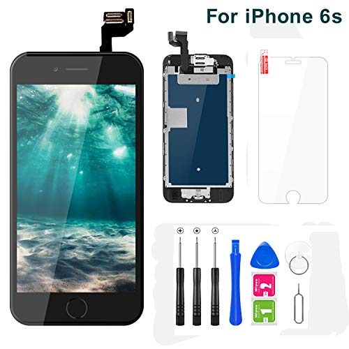 FLYLINKTECH Pantalla para iPhone 6s 4.7 '',Táctil LCD de Repuesto Ensamblaje de Marco Digitalizador con botón de Inicio,cámara Frontal,Sensor de proximidad,Altavoz y Herramientas (Negro) FLYLINKTECH Pantalla para iPhone 6s 4.7 '',Táctil LCD de Repuesto Ensamblaje de Marco Digitalizador con botón de Inicio,cámara Frontal,Sensor de proximidad,Altavoz y Herramientas (Negro)