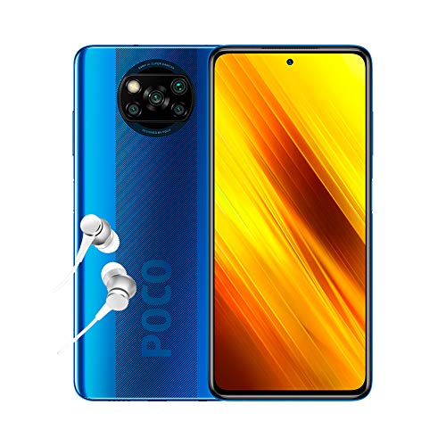 Poco X3 NFC - Smartphone 6+128GB, 6,67” FHD+ cámara Frontal con Punch-Hole Display, Snapdragon 732G, 64 MP con IA, Quad-cámara, 5160 mAh, Color Azul Cobalto (versión española + 2 años garantía)