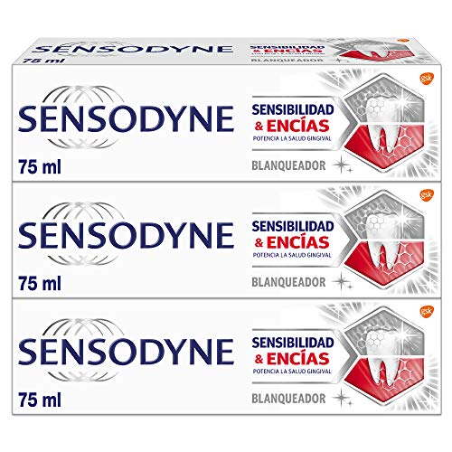 Sensodyne Sensibilidad & Encías Blanqueante - Pasta de dientes con flúor - Pack de 3 x 75 ml