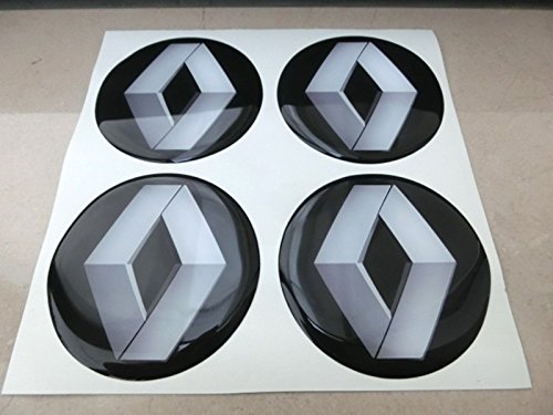 GTB Tuning - 4 adhesivos resinados con efecto 3D, 3M de 50 mm, color negro, para llantas de aleación y tapacubos