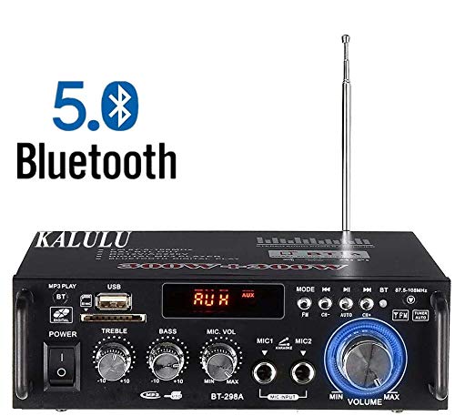 Mini Bluetooth Amplificador Audio, Amplificadores HiFi de 2.0 Canales Audio Stereo Music Reproductor, SD Card/USB Input/ FM Radio, para PC, TV, Amplificador Coche, casa Altavoz, subwoofer BT 12v 220V Mini Bluetooth Amplificador Audio, Amplificadores HiFi de 2.0 Canales Audio Stereo Music Reproductor, SD Card/USB Input/ FM Radio, para PC, TV, Amplificador Coche, casa Altavoz, subwoofer BT 12v 220V