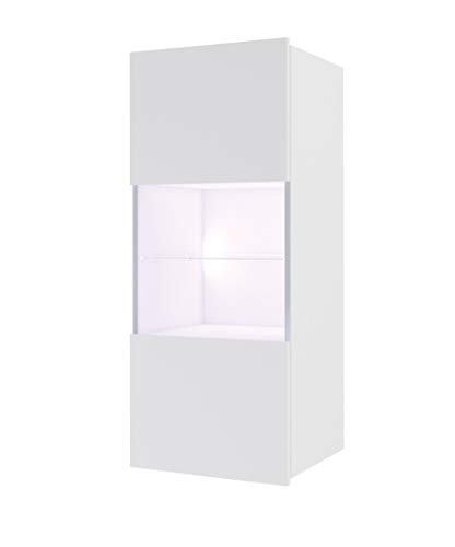 Moderna vitrina colgante, armario vertical, armario elevado, armario vertical, color blanco brillante, armario colgante, armario de pared, armario colgante, armario de pared, moderno para salón o TV