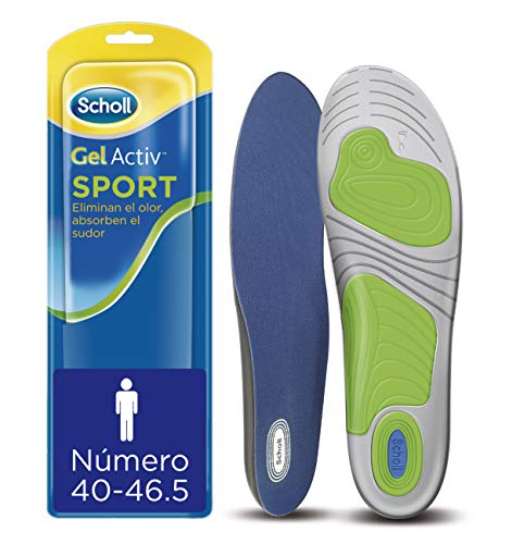 Scholl Plantillas Gel Activ Sport para hombre, para zapatillas deportivas, mayor amortiguación y absorción del olor y sudor, talla 40 - 46.5, 1 par (2 plantillas) Scholl Plantillas Gel Activ Sport para hombre, para zapatillas deportivas, mayor amortiguación y absorción del olor y sudor, talla 40 - 46.5, 1 par (2 plantillas)