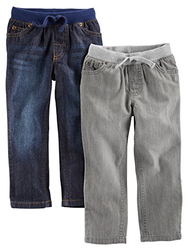 Simple Joys by Carter's pantalón vaquero para niños pequeños, 2 unidades ,Mezclilla gris/azul vaquero ,US 3T (EU 98–104)