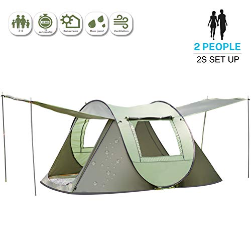 Tienda de Campaña 2s Pop Up Tienda Instantánea para 2 Personas con Bolsa para Camping, Festivales, Playa (Verde) Tienda de Campaña 2s Pop Up Tienda Instantánea para 2 Personas con Bolsa para Camping, Festivales, Playa (Verde)