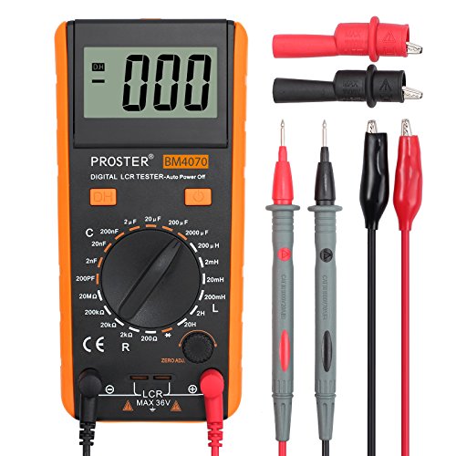 LCR Medidor De Capacitancia Inductancia Resistencia Continuidad Diodos Tester Digital Multimetro Autodescarga con Gran Pantalla LCD Giratorio Cables Prueba Pinzas Cocodrillo y Destornillador LCR Medidor De Capacitancia Inductancia Resistencia Continuidad Diodos Tester Digital Multimetro Autodescarga con Gran Pantalla LCD Giratorio Cables Prueba Pinzas Cocodrillo y Destornillador