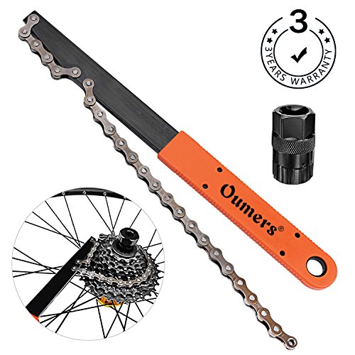 Oumers Juego de Herramientas de Cadena de Bicicleta,Látigo y Cadena Látigo con Cassette/Bicicleta Volante Chain Sprocket Remover Tool Pack