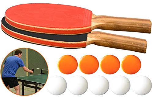 O&W Security - Juego de tenis de mesa (2 raquetas de tenis de mesa y 9 pelotas de ping pong, 11 piezas)