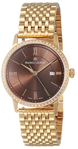 Reloj de cuarzo Maurice Lacroix Eliros Date Ladies, Oro 24k, Diamantes, 30mm
