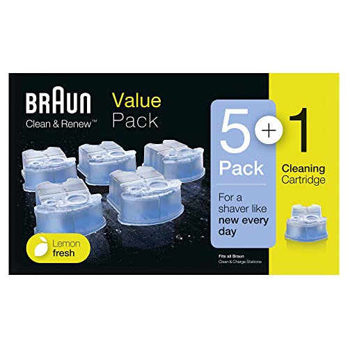 Braun Clean&Renew Cartuchos de recarga para afeitadora eléctrica hombre, 5+1 unidades, compatibles con todos los centros SmartCare Y Clean&Charge Braun Clean&Renew Cartuchos de recarga para afeitadora eléctrica hombre, 5+1 unidades, compatibles con todos los centros SmartCare Y Clean&Charge
