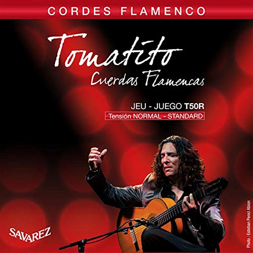 Savarez Cuerdas para Guitarra Clásica Flamenco juego T50R Tensión estandard, rojo