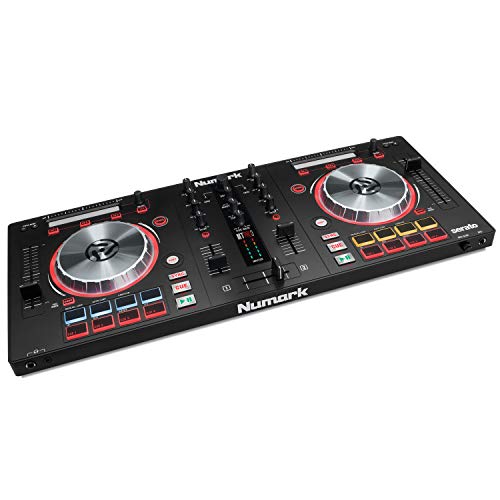 Numark Mixtrack Pro 3 - Controlador DJ de 2 Decks para Serato DJ, Interfaz de Audio Integrada, Jog Wheels de 5 Pulgadas de Alta Resolución y Serato DJ Lite y Prime Loops Remix Tool Kit incluidos