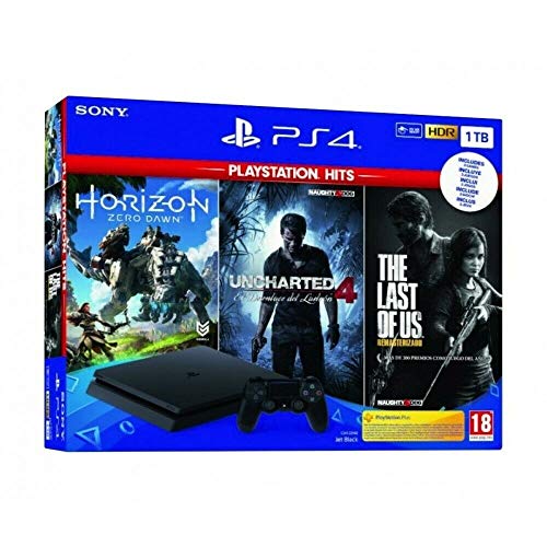 Pack: Sony PS4 Slim 1TB + Horizon Zero Dawn + Uncharted 4 + The Last of Us (Android)