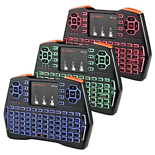 I8X Plus 2.4G Mini teclado inalámbrico, Combo de mouse de teclado recargable USB retroiluminado portátil con panel táctil, Teclado de control remoto de 92 teclas para computadora portátil / Smart TV