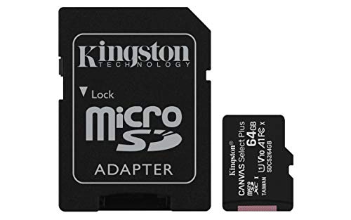 Kingston Canvas Select Plus Tarjeta microSD, SDCS2/64GB Class 10 con Adaptador SD Kingston Canvas Select Plus Tarjeta microSD, SDCS2/64GB Class 10 con Adaptador SD