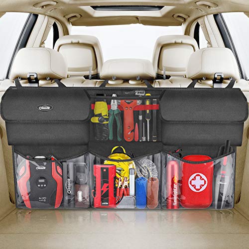 oasser Organizador Maletero Coche Organizador Coche Bolsa Maletero Coche para Furgoneta y Autocaravana 94x48x6.5cm 6 Bolsillos Tela Oxford 600D E6