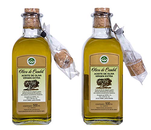 Olivo de Cambil - Aceite de Oliva Virgen Extra (AOVE) - Variedad Picual, con D.O Sierra Mágina, Pack de 2 Botellas de 500 ml con Dosificador Olivo de Cambil - Aceite de Oliva Virgen Extra (AOVE) - Variedad Picual, con D.O Sierra Mágina, Pack de 2 Botellas de 500 ml con Dosificador