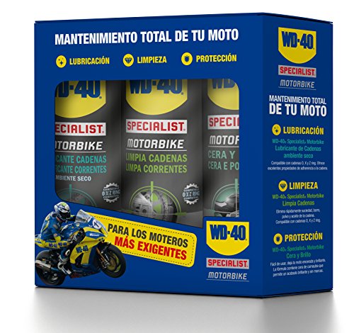 WD-40 Total de Moto en Ambiente Specialist Motorbike Spray, 400mL, Caja de 3 WD-40 Total de Moto en Ambiente Specialist Motorbike Spray, 400mL, Caja de 3