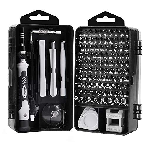 YINSAN 120 en 1 Juego de Destornilladores de Precisión con Magnetizador, Kit de Herramientas Precision de Reparación de Bricolaje Profesional para iPhones, Reloj, Tablet PC, MacBook, Cámara, Negro