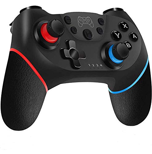 YUES Mando Inalámbrico para Nintendo Switch Pro/Lite, Gamepad con Doble Choque / Motor de Vibración / Giroscopio de 6 Ejes / Turbo ajustable / Joystick Remoto, negro