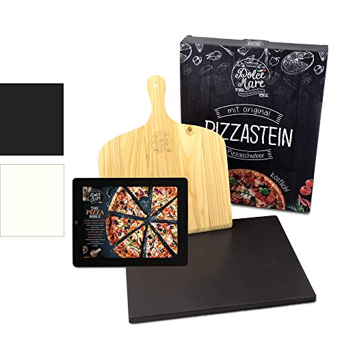 Dolce Mare® Pizza Stone - Piedra para Pizza de Cordierita Horno y la Parrilla - Ladrillo para Pizza crujiente como en el Caso de la Pizza Italiana - Incluye Deslizador para (Black) Dolce Mare® Pizza Stone - Piedra para Pizza de Cordierita Horno y la Parrilla - Ladrillo para Pizza crujiente como en el Caso de la Pizza Italiana - Incluye Deslizador para (Black)
