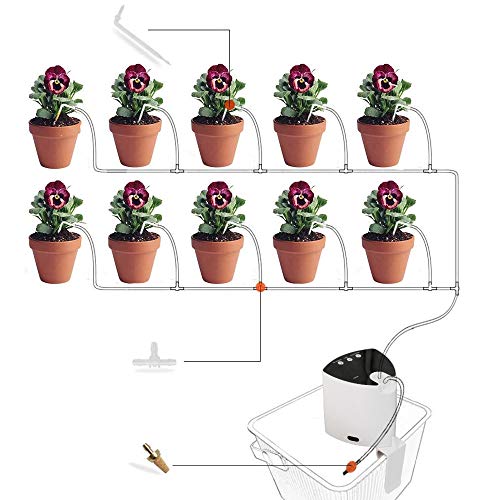 GNEGNIS Kit de riego por Goteo automático, Sistema de riego automático con Temporizador y Funcionamiento con alimentación USB de 5 V, DIY Kit de riego por Jardín o Plantas de Maceta (Triángulo)