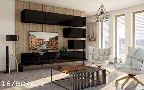 HomeDirectLTD Moderno Conjunto de Muebles de salón Future 16, Muebles para Sala de Estar, Modernos Muebles modulares con Iluminación LED Opcional (16_HG_B_1, sin LED) HomeDirectLTD Moderno Conjunto de Muebles de salón Future 16, Muebles para Sala de Estar, Modernos Muebles modulares con Iluminación LED Opcional (16_HG_B_1, sin LED)