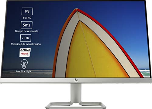 HP 24f - Monitor de 24" (FHD, 1920 x 1080 pixeles, Tiempo de Respuesta de 5 ms, 1 x HDMI, 1 x VGA, 16:9), Negro y Blanco